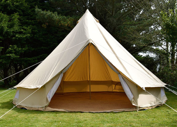 Traditional canvas bell tents